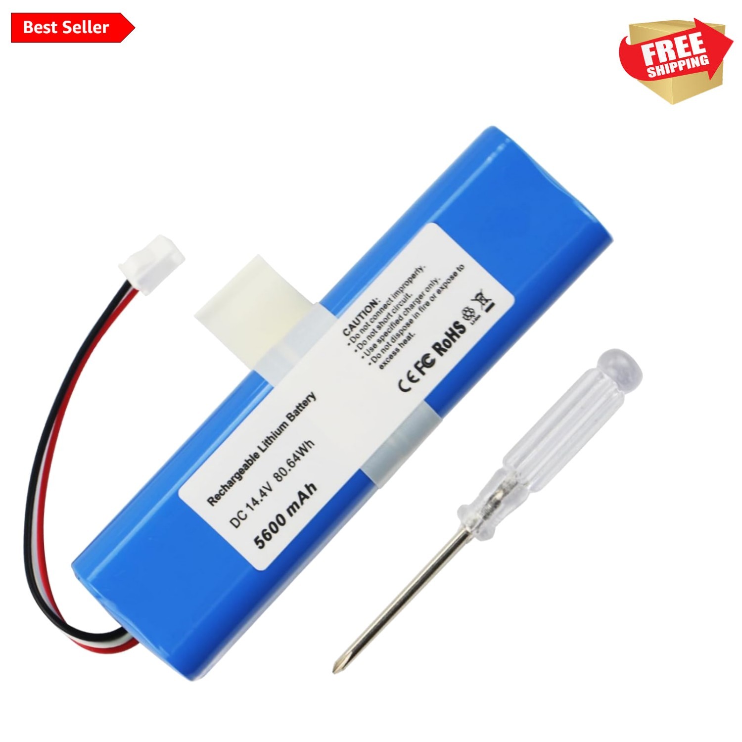 Rechargeable 5600mAh Battery for Philips & Zoozee Robot Vacuums – Easy Install