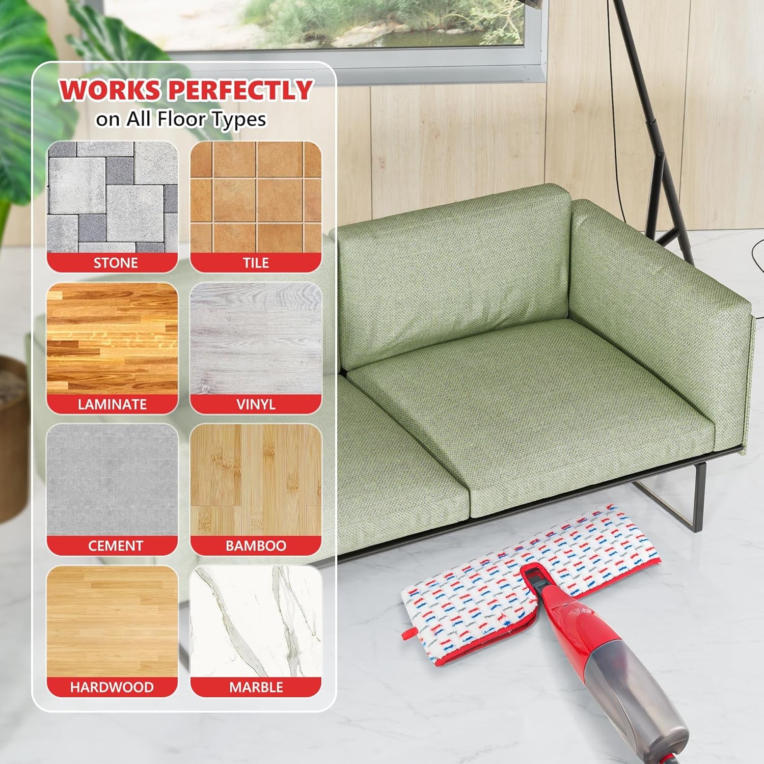 Microfiber Mop Pads 3 Pack Compatible O-Cedar Promist MAX Spray Mop