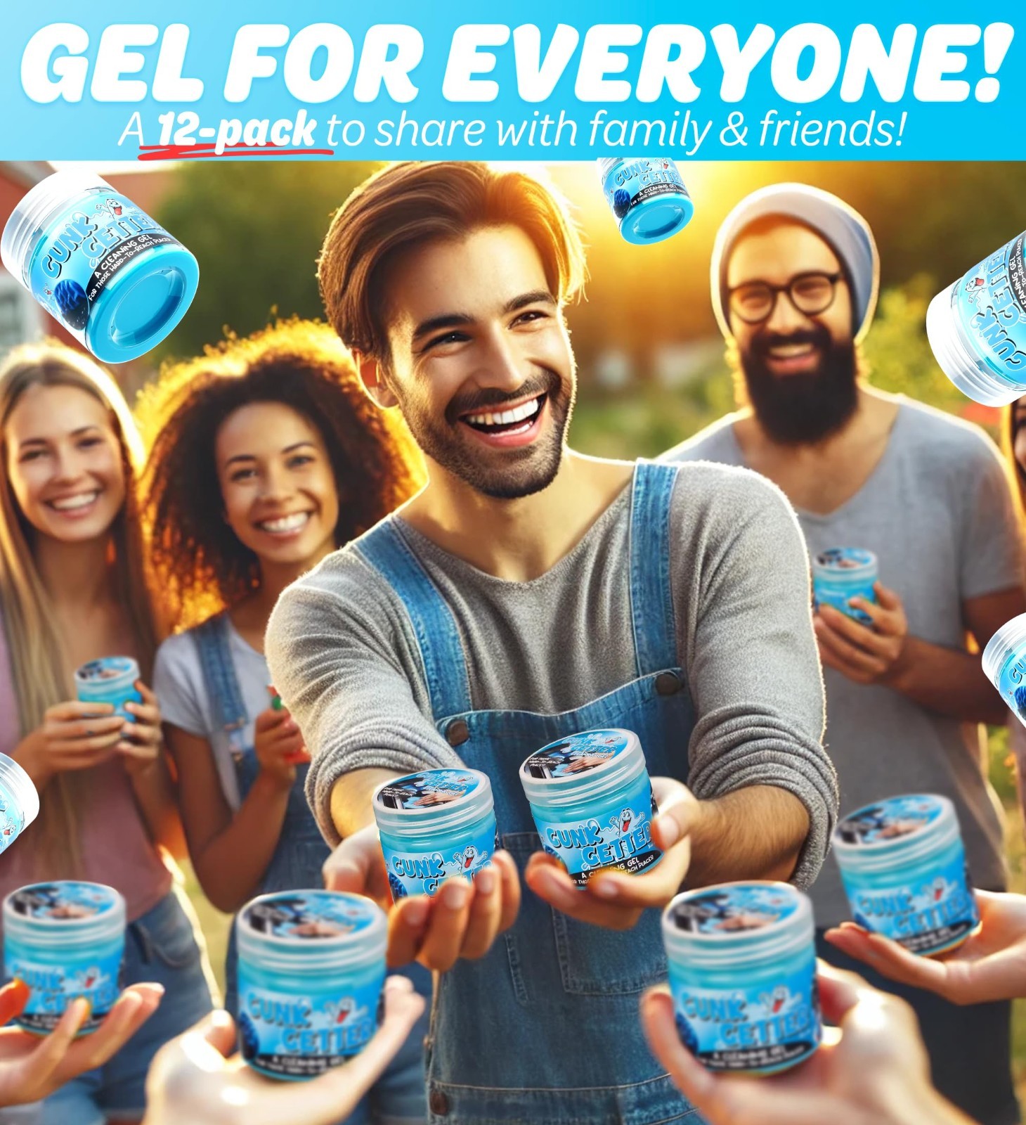 12 Pack Cleaning Gel for Hard to Reach Places, Dust & Crumb Remover, 3.5oz