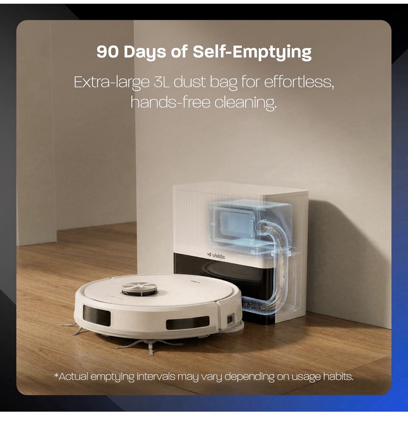 Velds V50 PRO Robot Vacuum and Mop, 10,000Pa Suction, Self-Emptying Base, 360…