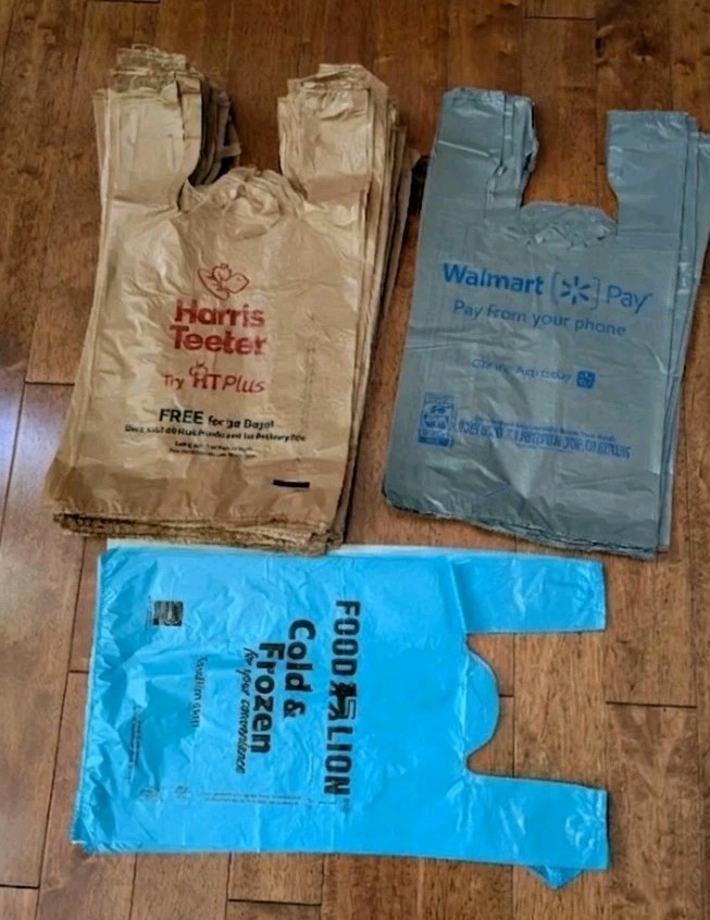 Lot 150 Grocery Store Plastic Shopping Bags New Used Crafts Reuse Target Walmart