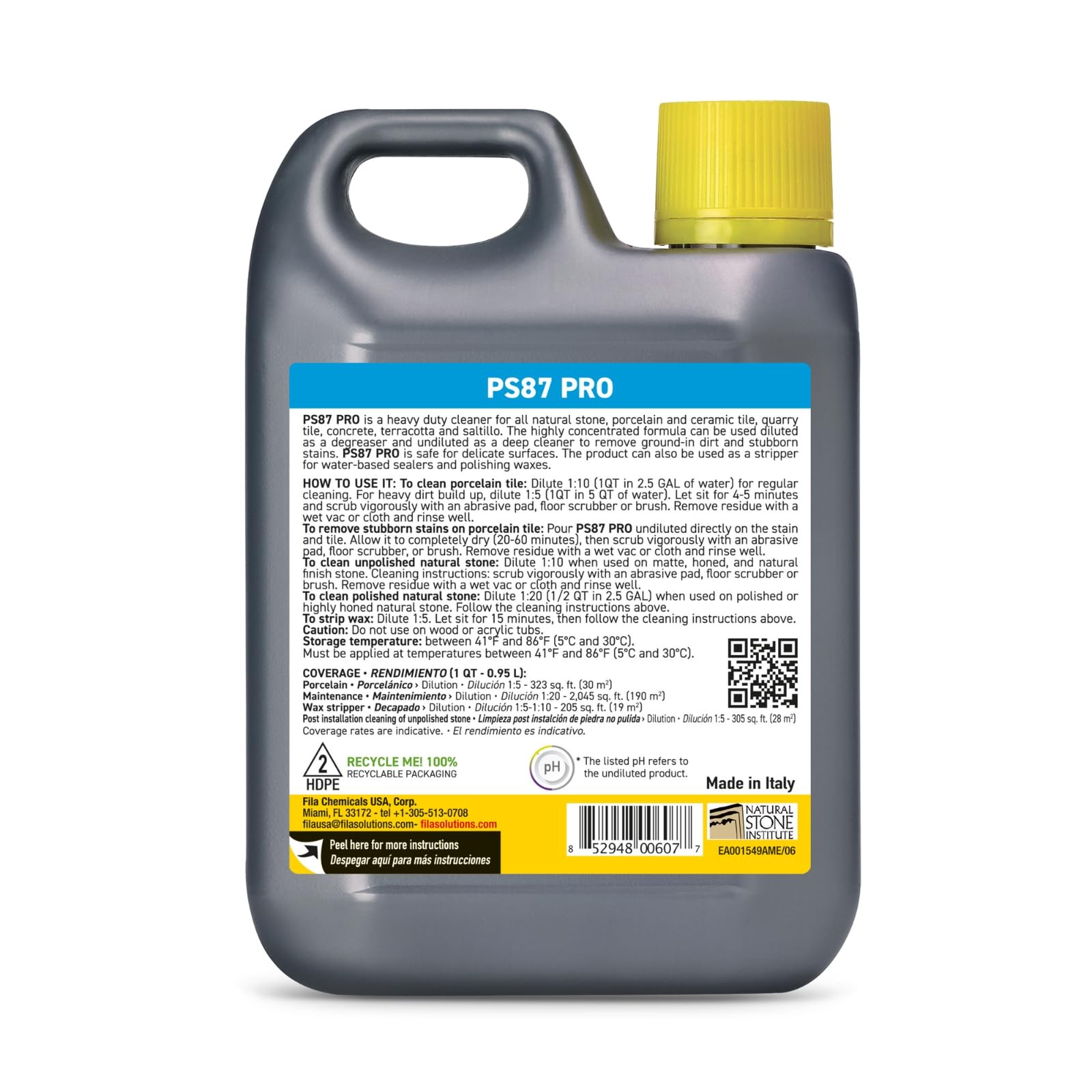 FILA Heavy Duty Cleaner PS87 PRO, Stain Remover Grease, Coffee, Wine, Wax, In…