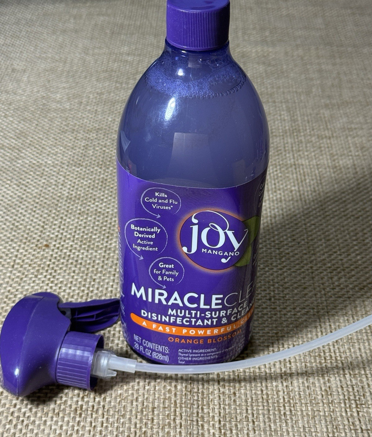 Joy Mangano Miracle Clean ORANGE BLOSSOM Surface Cleaner Disinfectant 28 Oz
