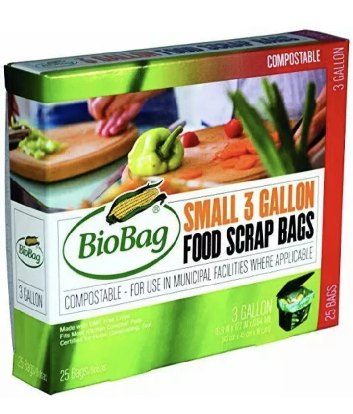 Biobag Kitchen Food Waste Bags 3 Gallon 25 Bag Count
