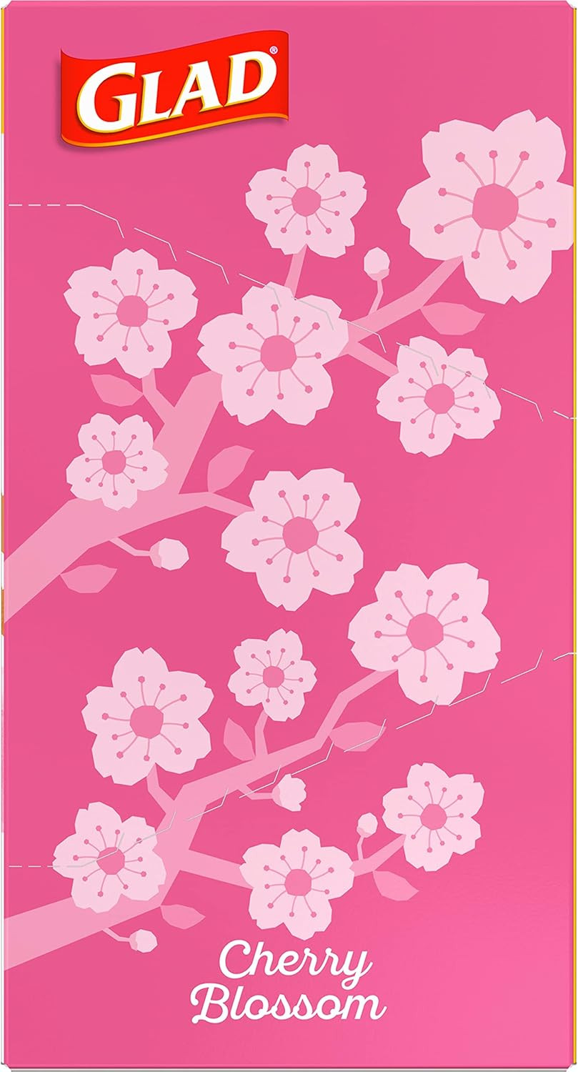 Odorshield Small Drawstring Trash Bags, 4 Gal, Pink, Cherry Blossom, 80 Ct, Pack