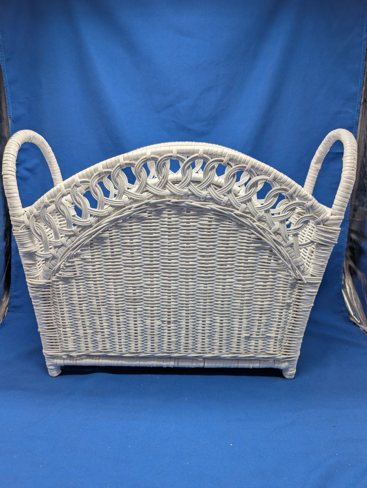 Rattan Wicker Woven Basket Magazine Holder Shabby Chic Cottagecore China