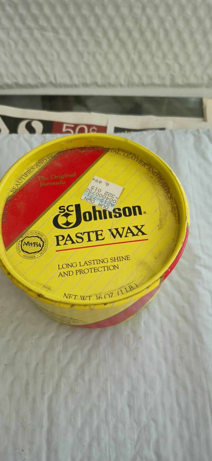SC Johnson Paste Wax The Original Formula Discontinued. 50% Full