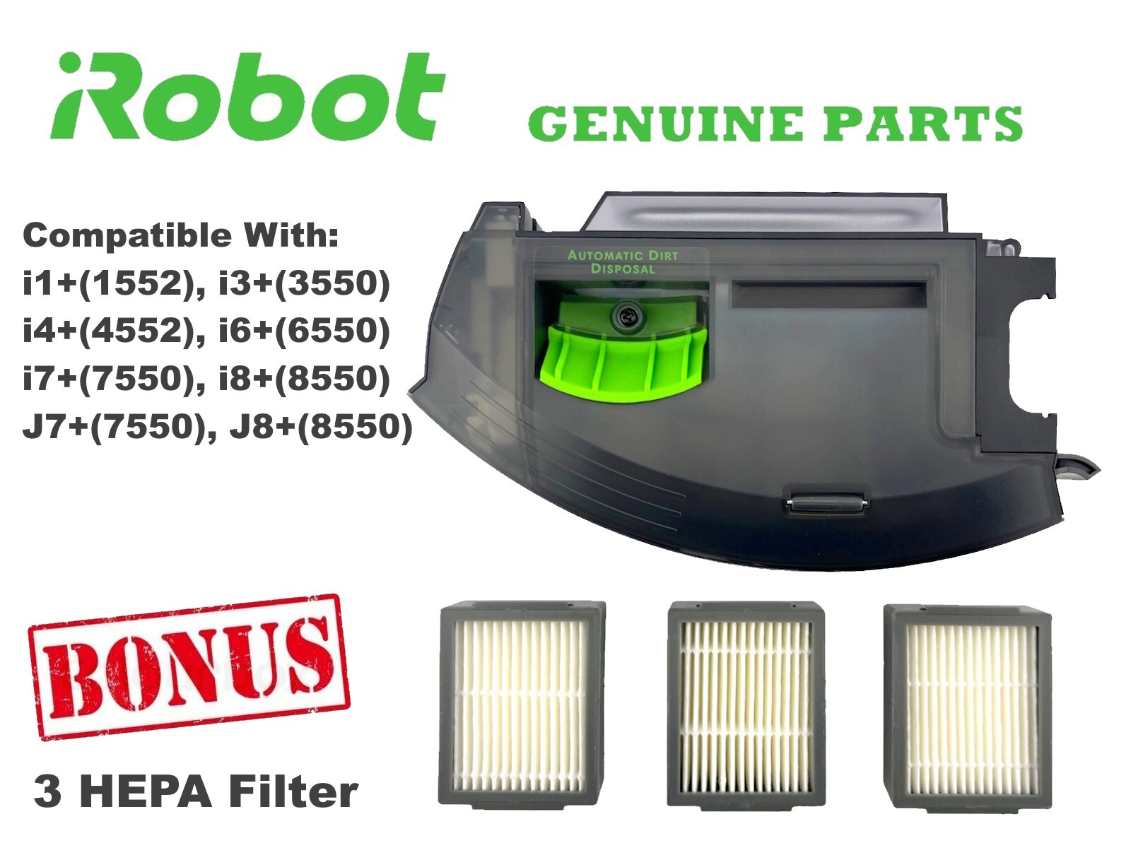 GENUINE iRobot Roomba Dust Bin w/Automatic Dirt Disposal for i1+ i3+ i4+ i6+ i7+
