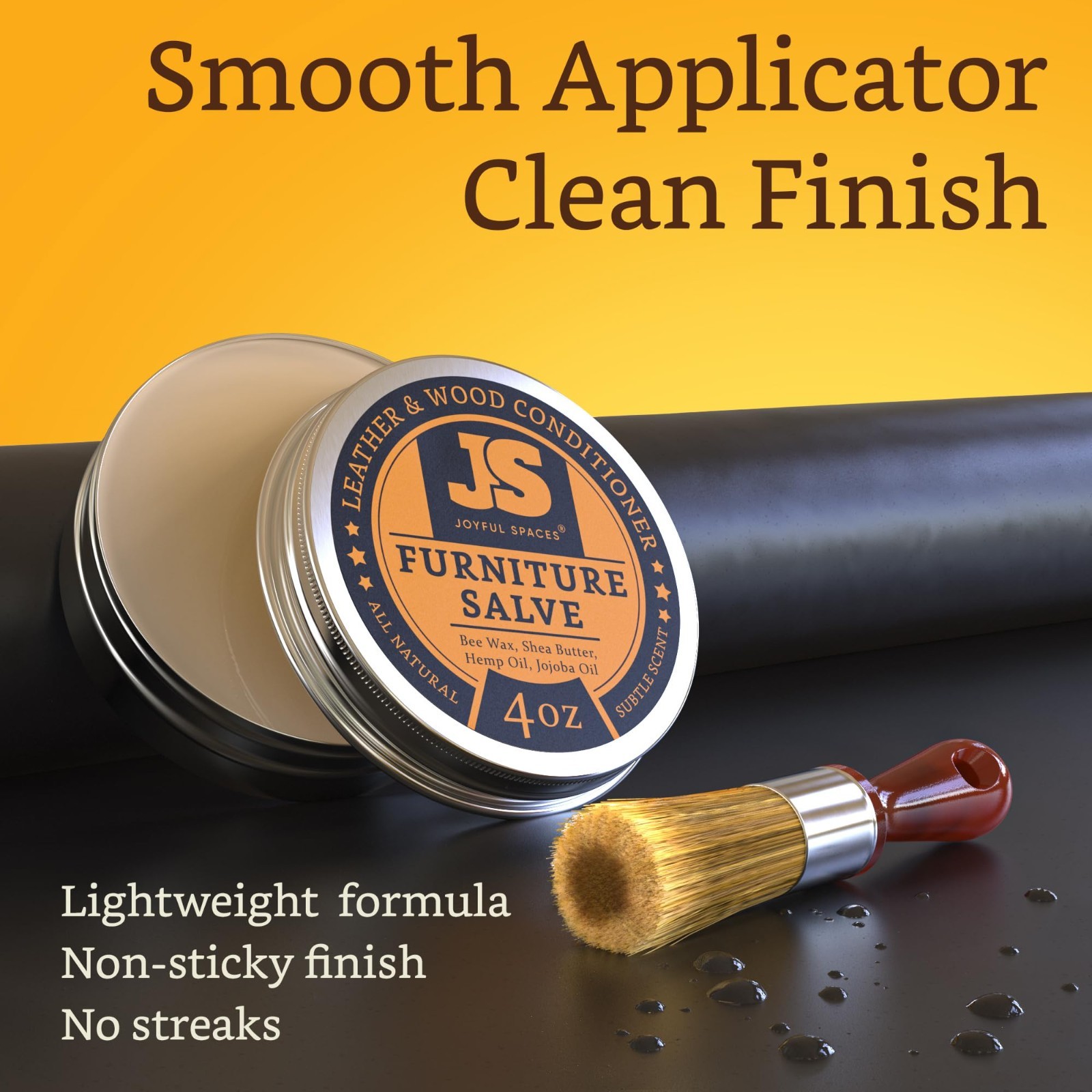 Leather Conditioner & Repair Kit, Furniture Salve, Beeswax Polish, Wood Restorer