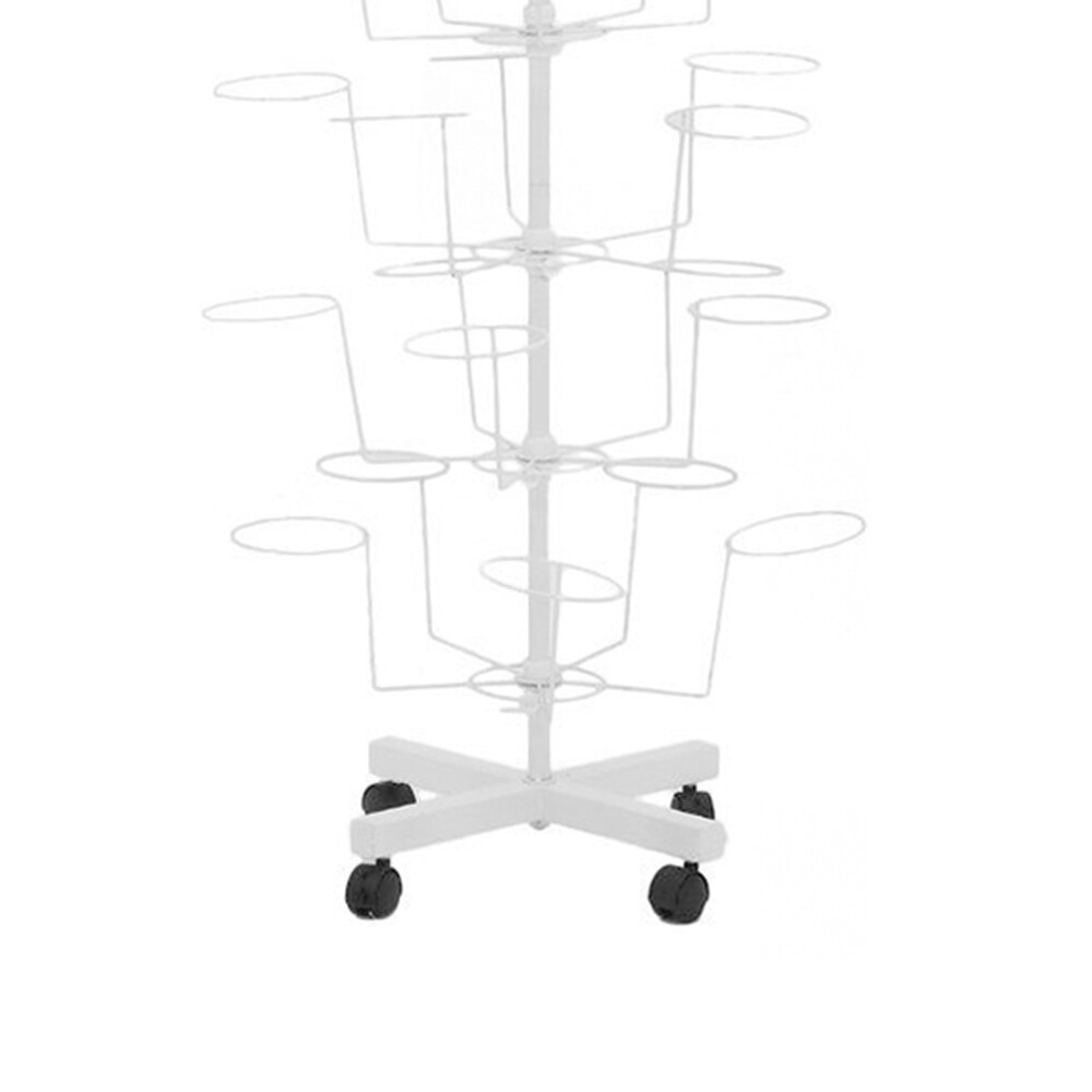 Rotating Hat Display Rack Free Standing Metal Floor Caps Headwear Stand 7 Tier
