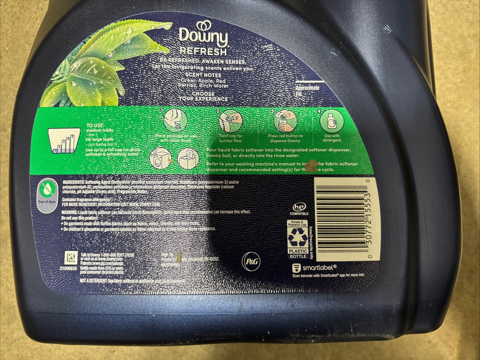 Downy Refresh Soft Birch Water & Botanicals Fabric Softener 111oz