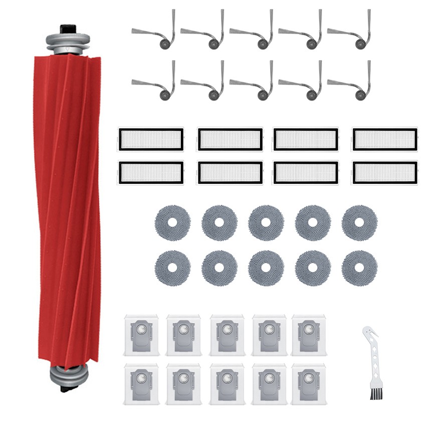 Main Side Brush Filter Mesh HEPA Dust Bag Mop Cloth for Roborock QV35A/QV35S