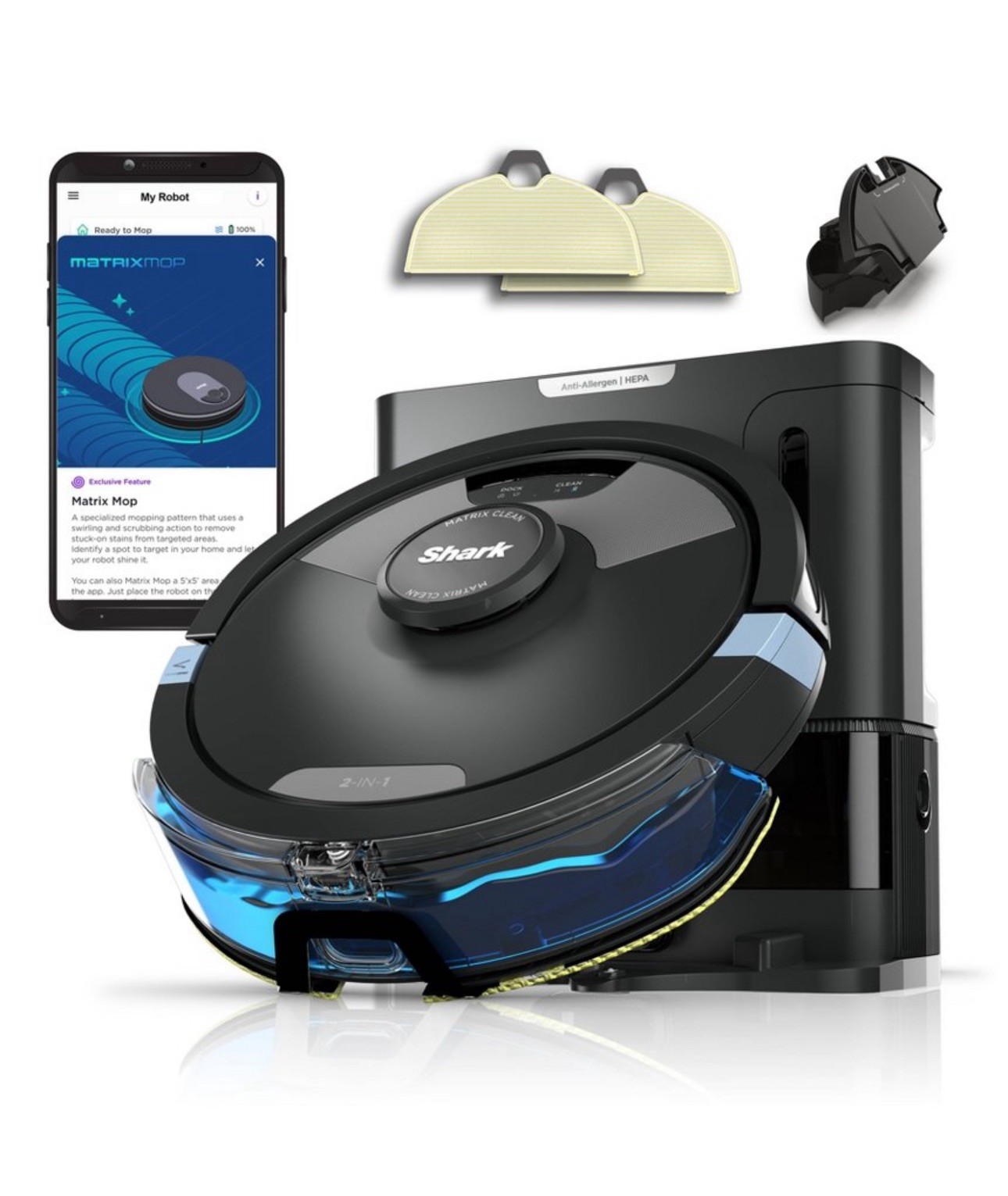 Shark AI Ultra RV2610WA 2-in-1 Robot Vacuum & Mop with XL HEPA-BOX BROKEN