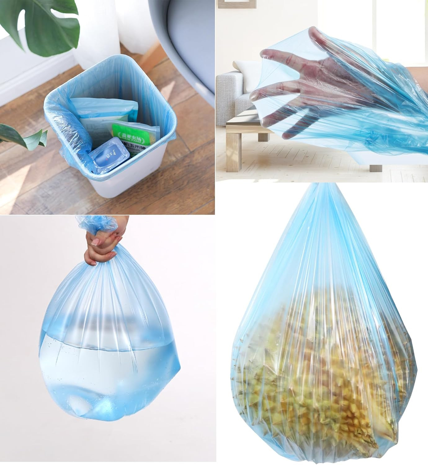 8 Gallon Trash Bags Colored – Extra Thick Medium Garbage Bags 1.1 mil Strong, Le