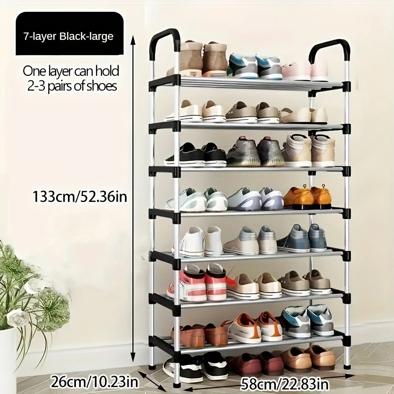 7-Tier Multifunctional Metal Shoe Rack Organizer for Entryway,Hallways,Bedrooms