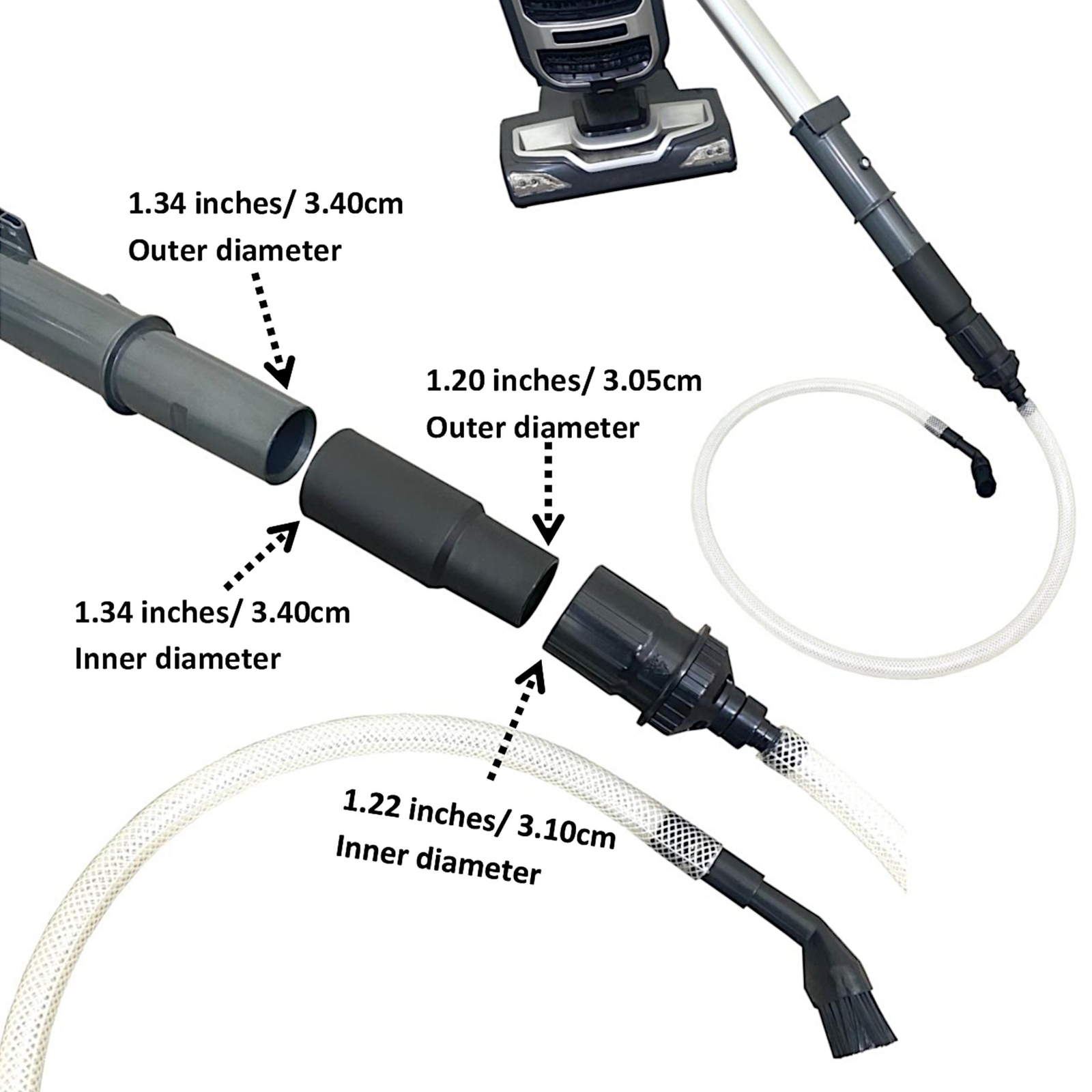 MaximalPower 8PC Mini Vacuum Attachment Tool Kit for Bissell Miele Shark w/ bag