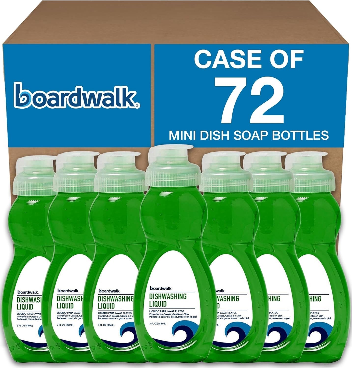 Boardwalk Dishwashing Liquid 72 Bulk Pack 3oz Travel Soap Fresh Scent Lot Airbnb