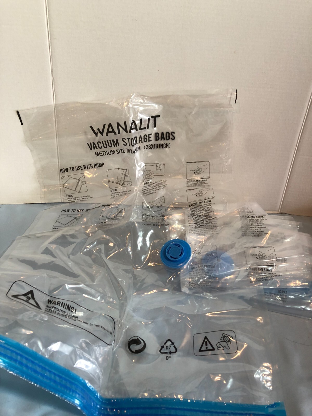 NWOB Wanalit Vacuum Storage Bags 15 Pack with Electric Air Pump #MS