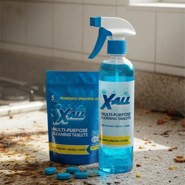 X-ALL Multi-Purpose Cleaner – Spray Bottle and 5x Cleaning Tablets