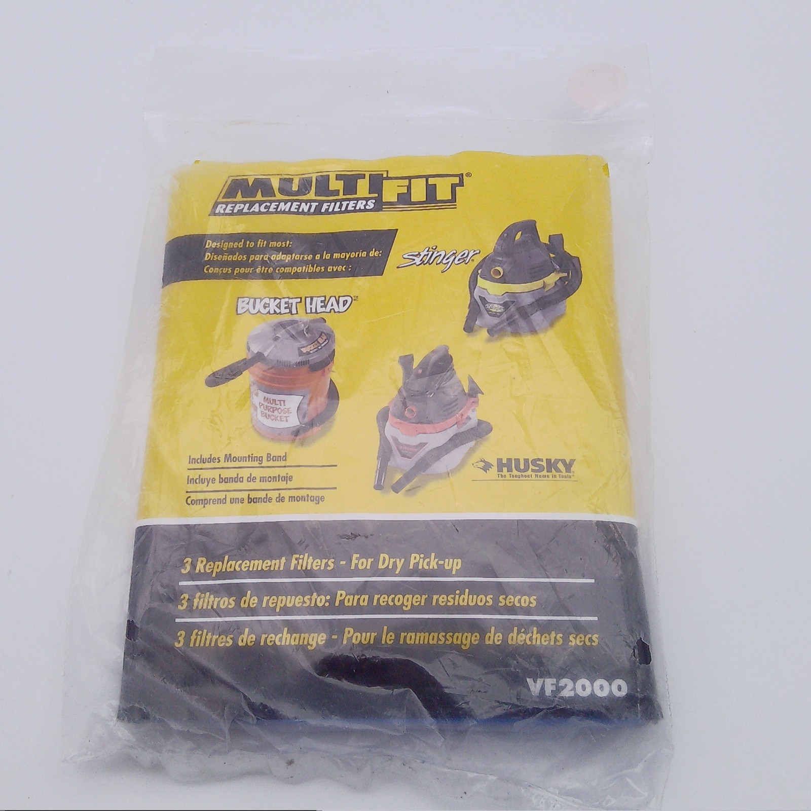 MultiFit VF2000 3 Replacement Filters – Dry Pick Up Husky, Stinger, Bucket Head