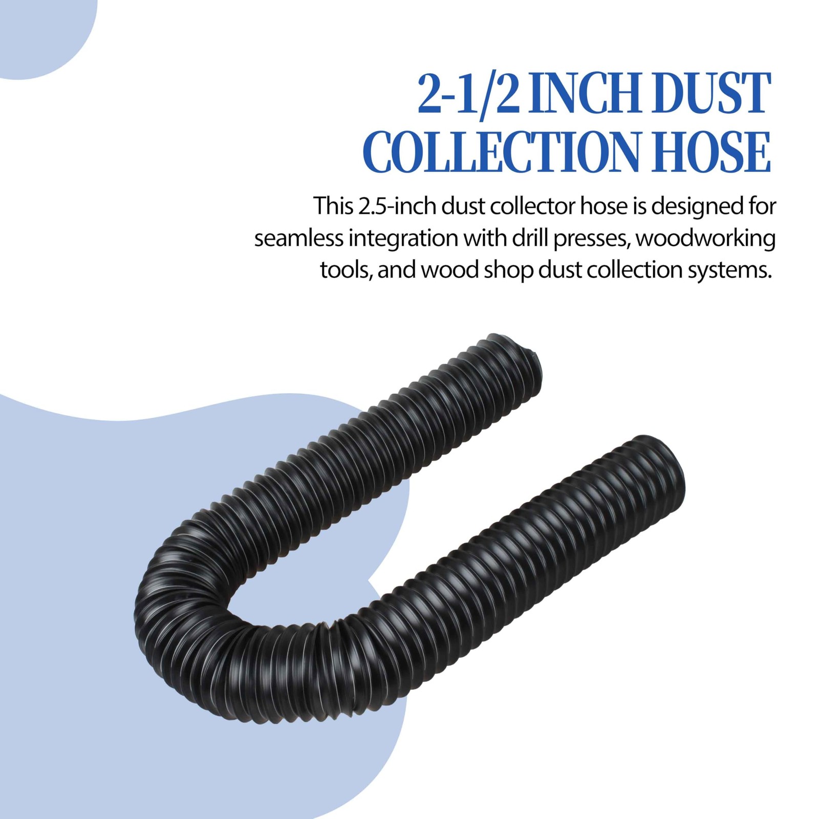 2 1/2” x 36” Dust Collection Hose Flexible 2.5 Inch Dust Collector Hose for