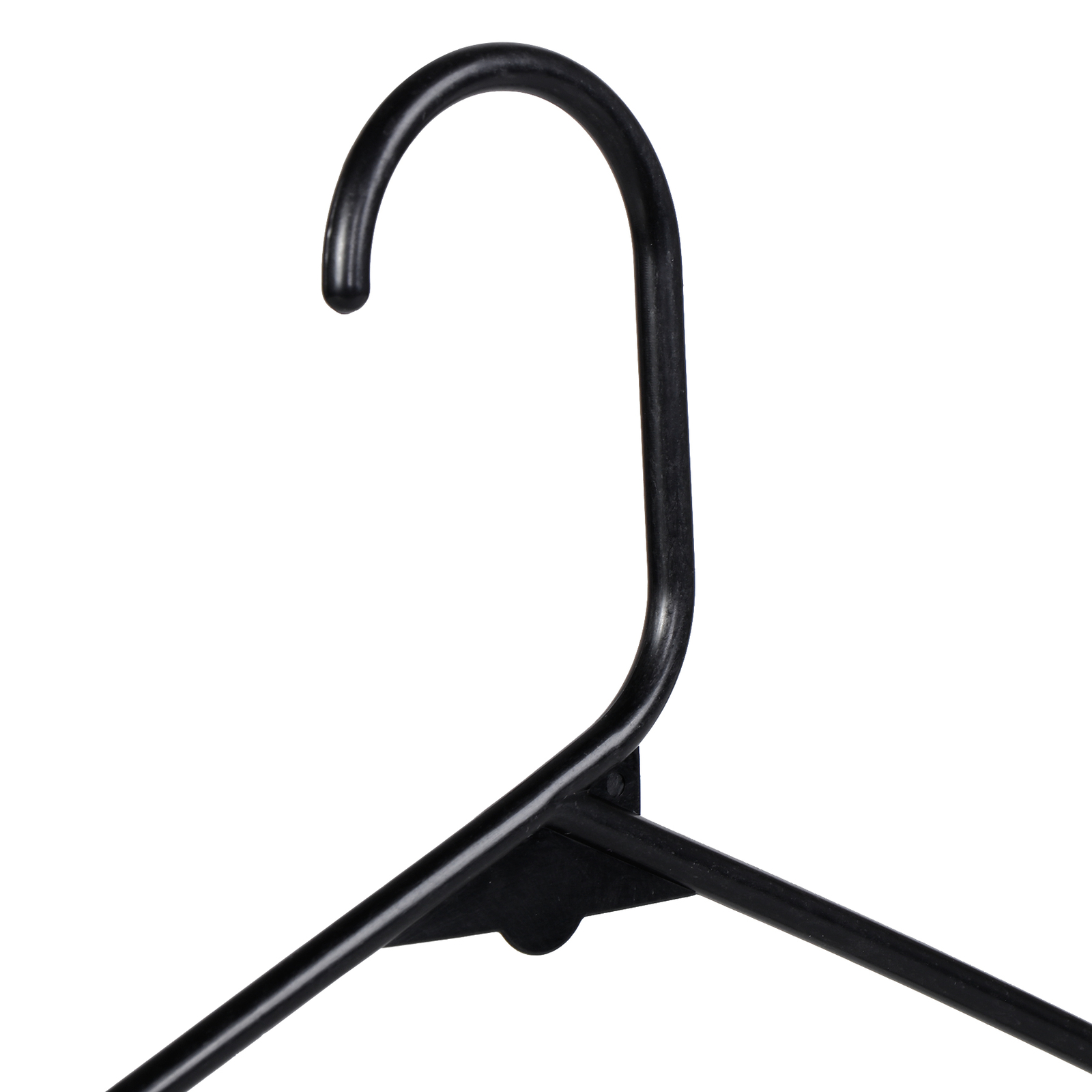 100 Pack Black Plastic Hangers Standard Thick Clothes Hangers with Double Hooks
