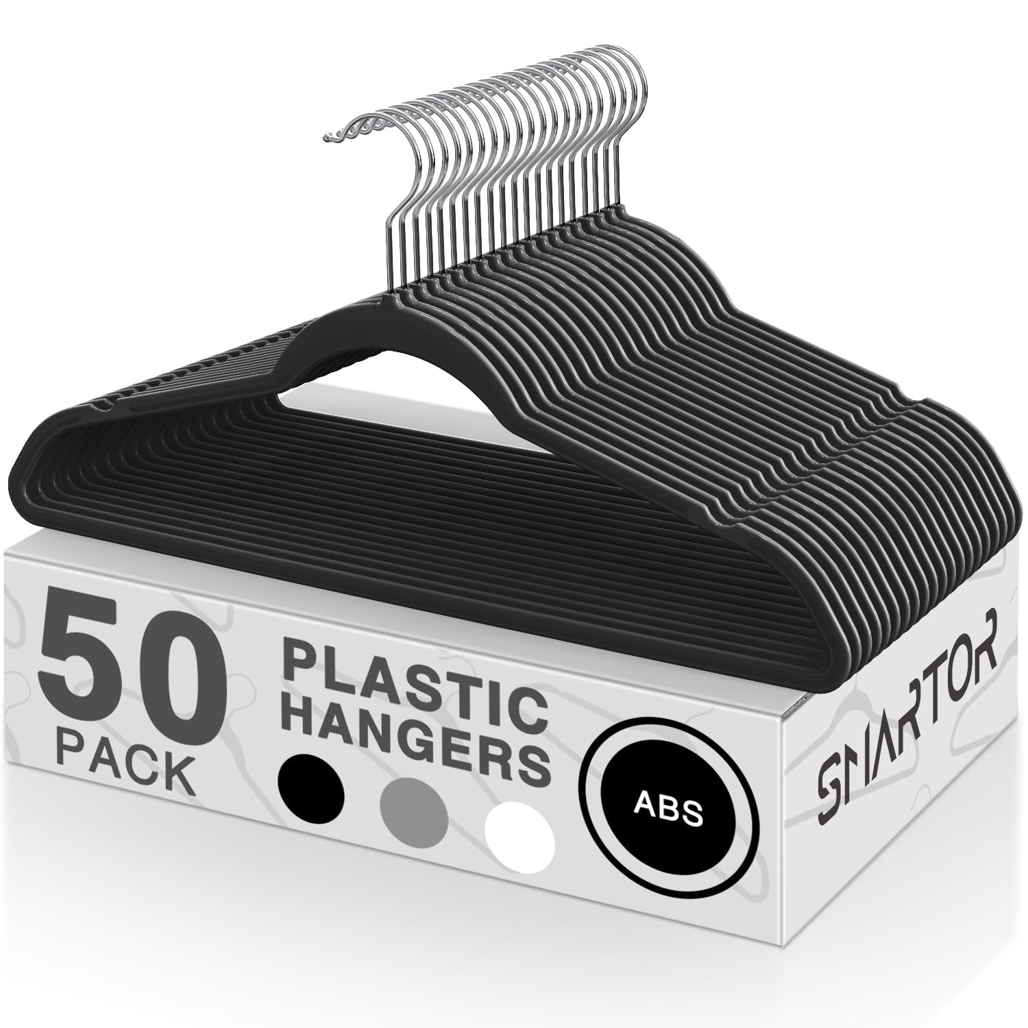 Plastic Hangers 50 Pack Heavy Duty Plastic Hangers For Clothes Nonvelvet Slim Ha