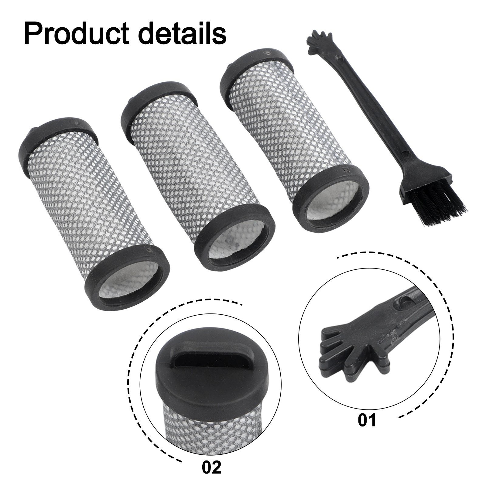 Replacement Washable HEPA Filters for JIGOO T600 Vacuum Cleaner 3 Pcs 99 97