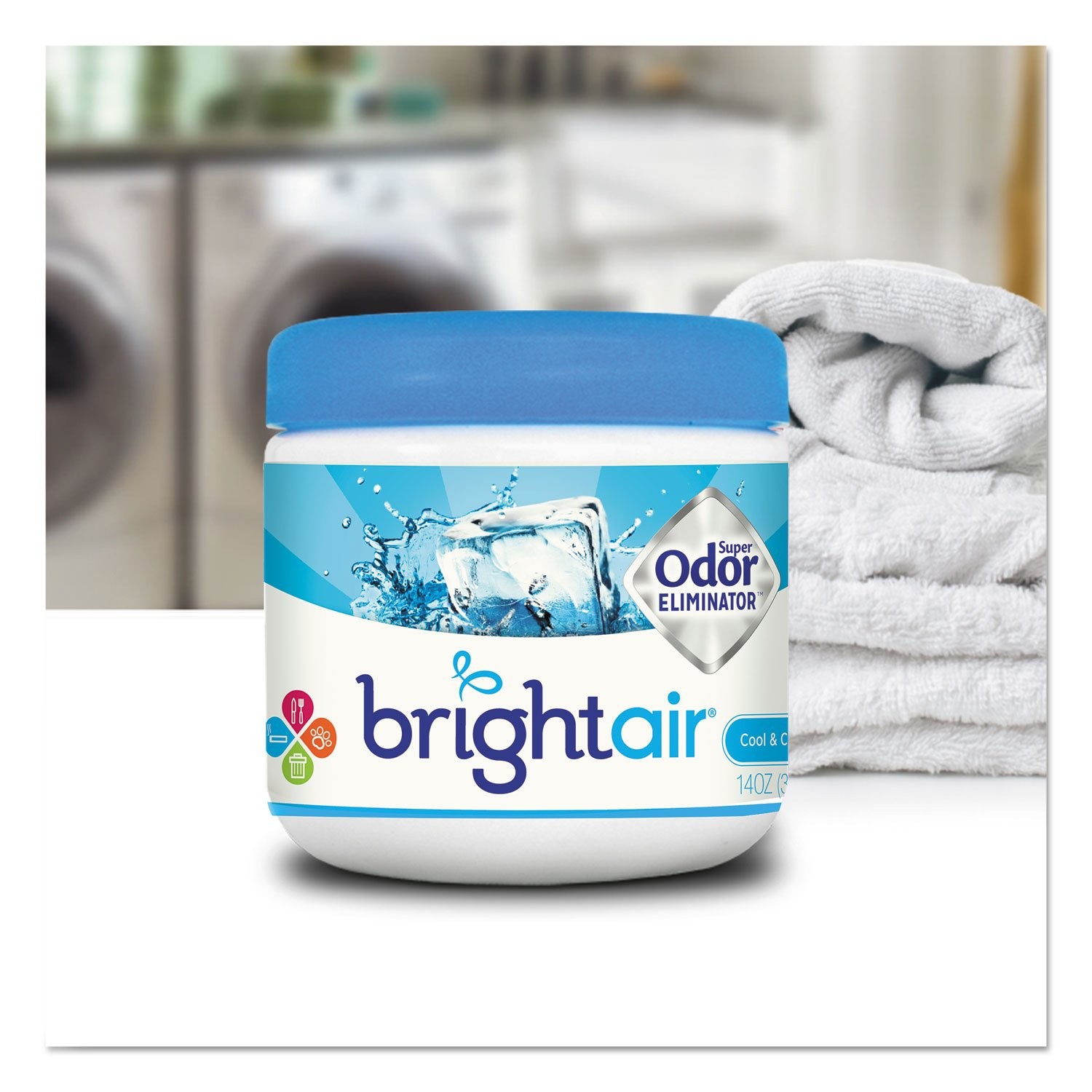 Bright Air Super Odor Eliminator Cool And Clean Blue 14 Oz Jar 900090