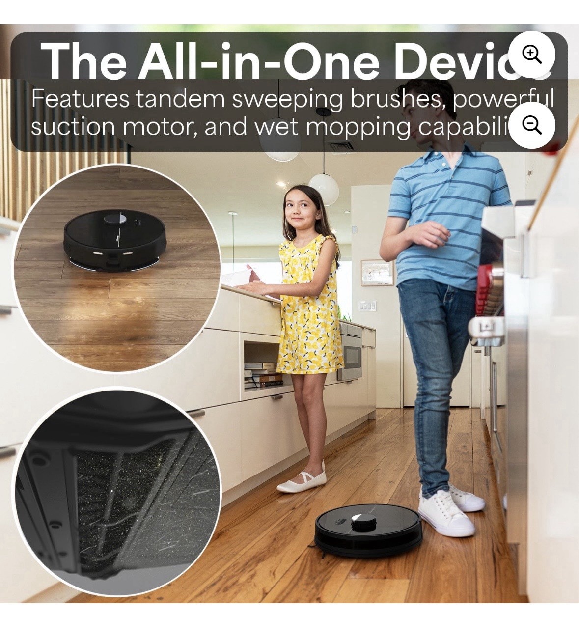 bObsweep Dustin Self-Emptying Robot Vacuum & Mop with 100-Day Dock