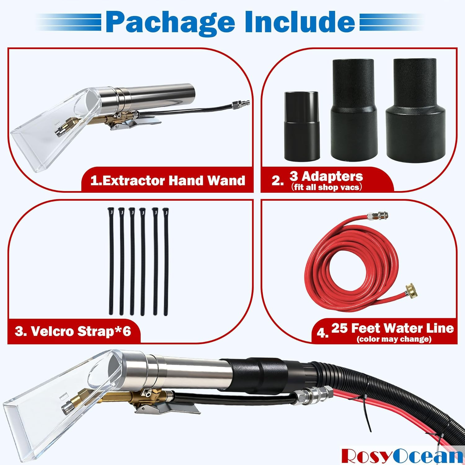 Universal Compatible with Any Brand Shop Vac Extractor Hose Kit Attachment with