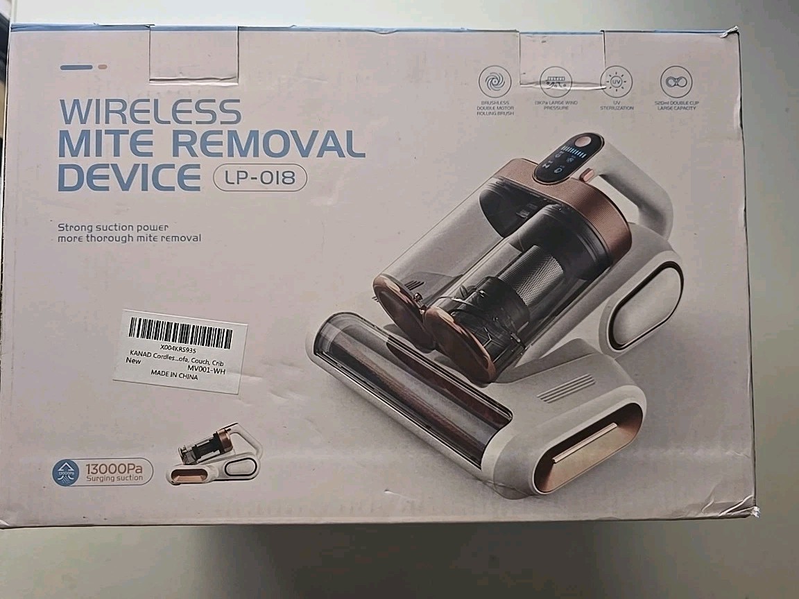 Wireless Mite Removal Device w/ Strong Suction 13000Pa (LP-018) MV001- WH