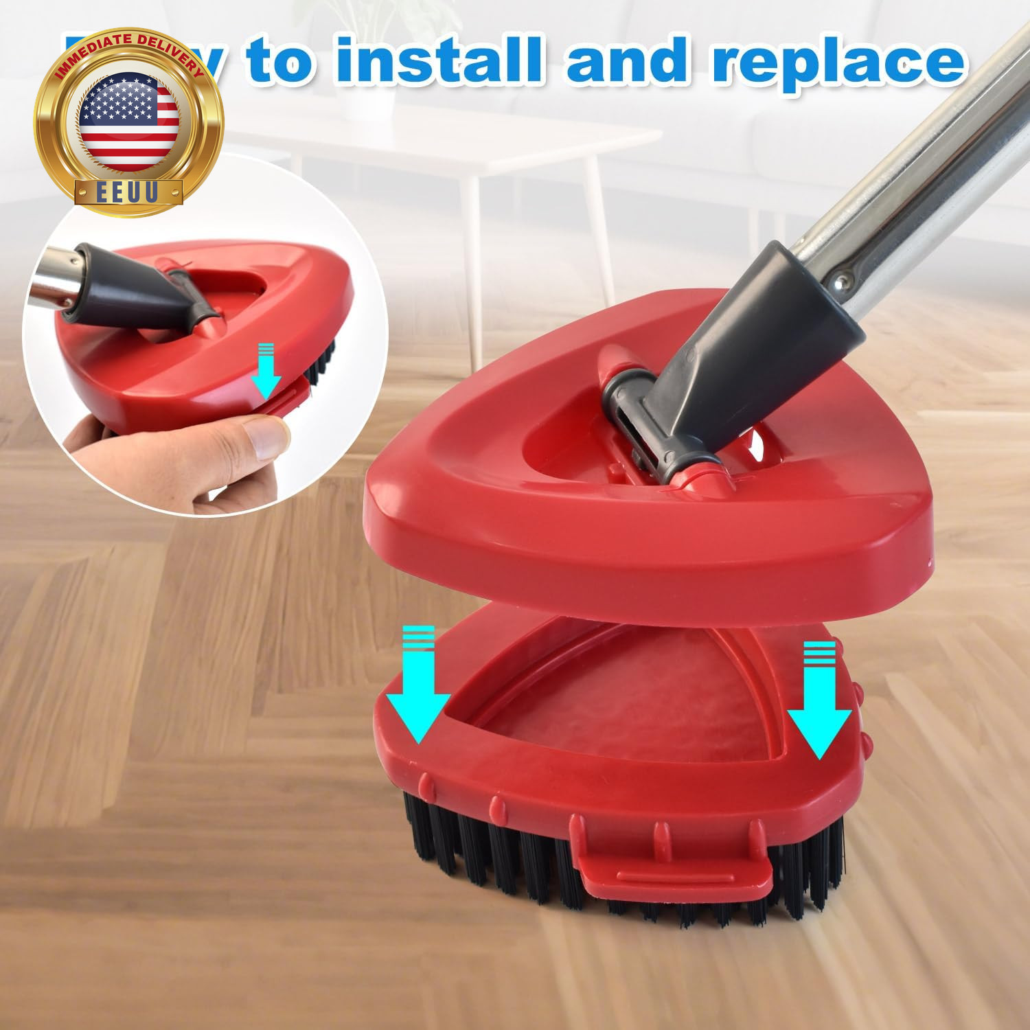 2 Pack Upgrade Scrub Brush Replace Heads Compatible with O Cedar Easywring Rinse