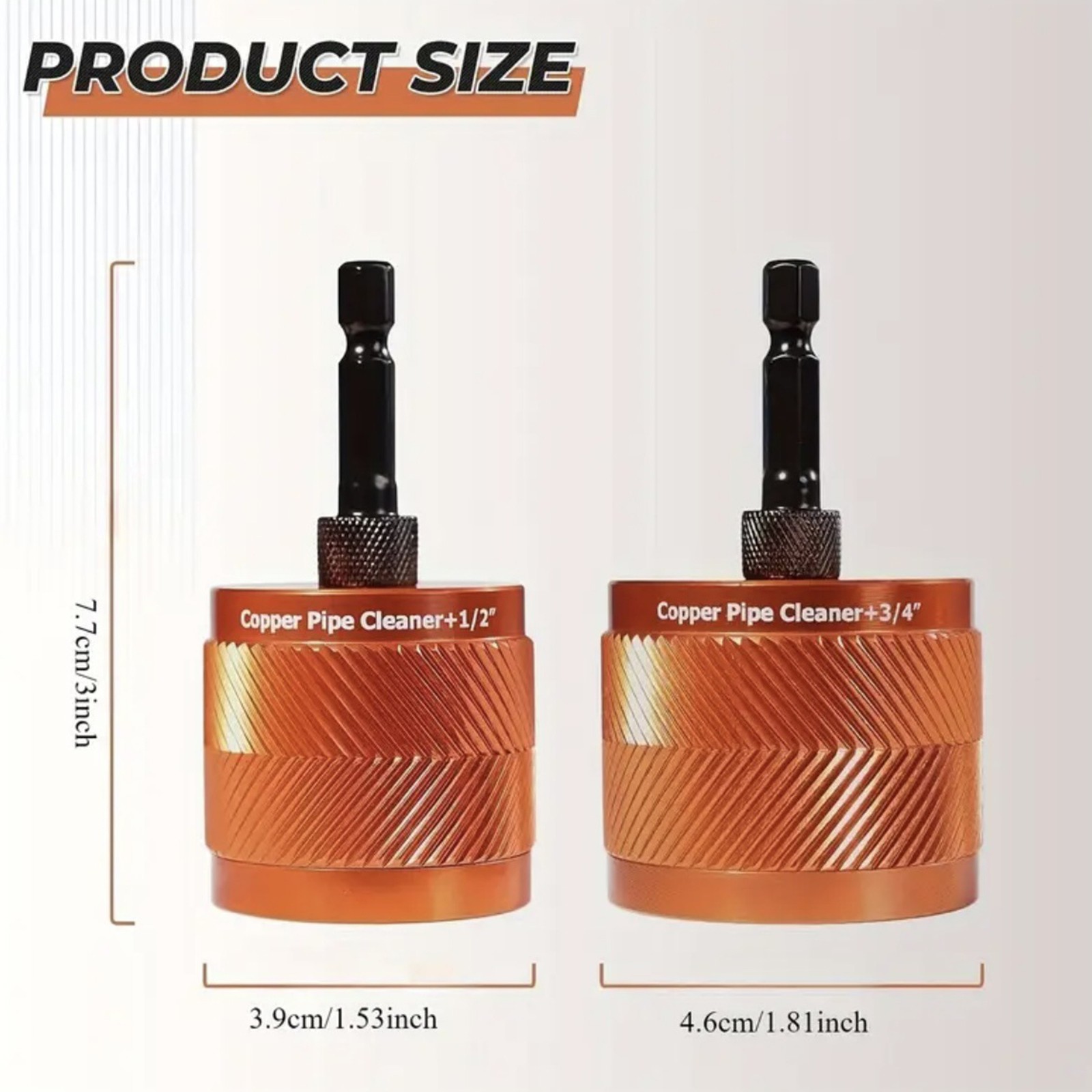Pipe Cleaner Tool Metal Copper Pipe Cleaner Polishing With Brush—