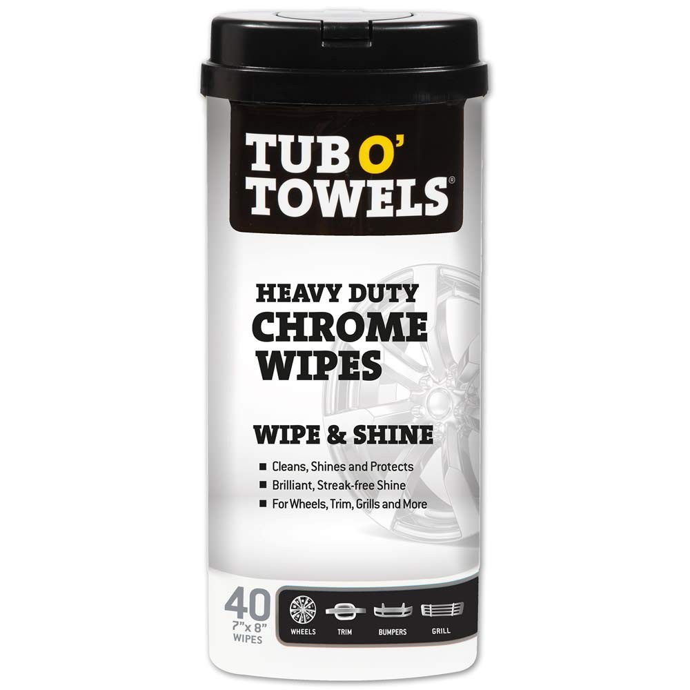 Tub O’ Towels Heavy Duty Chrome Wipes – Clean, Shine & Protect Chrome, Alumin…