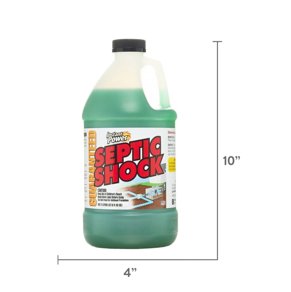 Instant Power Septic Shock, 67.6 fl oz (2 Liter), Super Charged for Clogged Sept