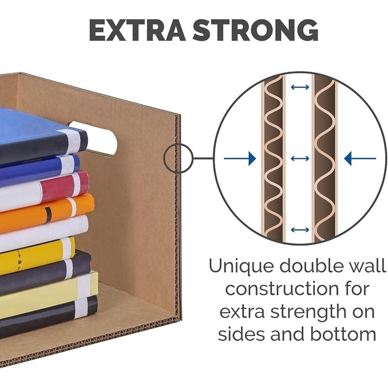 Durable Moving Boxes W/ Lift Off Lid Easy Assembly & Reinforced Carry Handles US