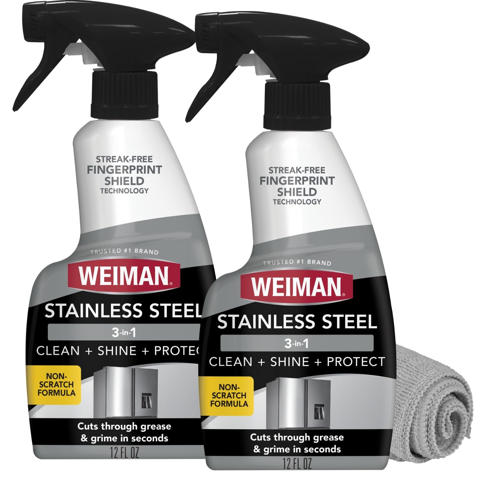 Weiman Stainless Steel Cleaner & Polish, 2 Pack, 24 Fl Oz (Pack of 1), 2 Pack