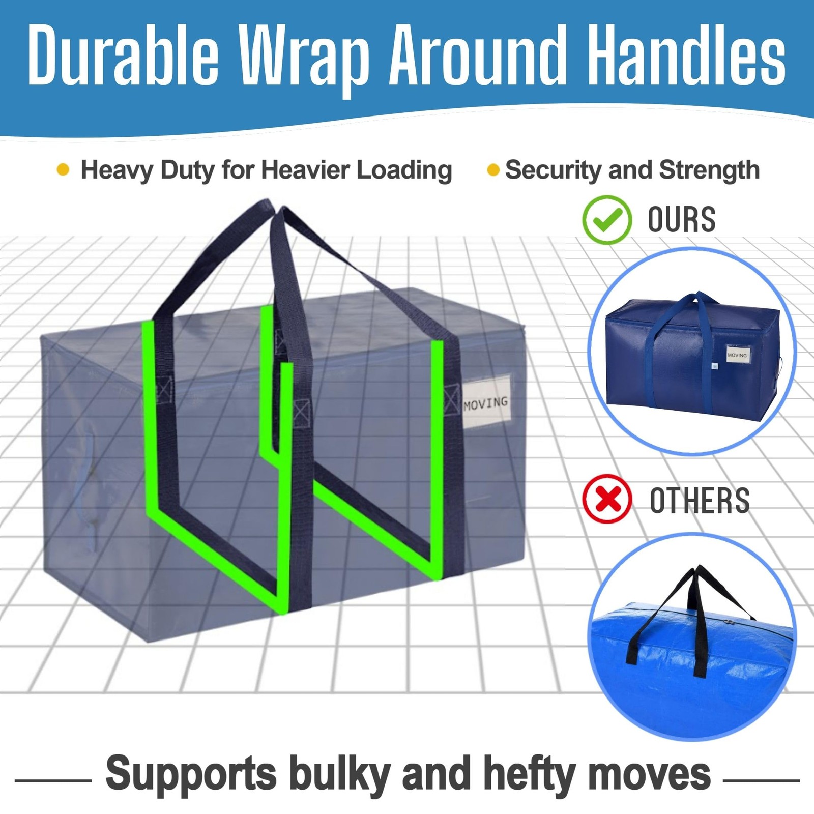 16 Pack Heavy Duty Moving Bags, 90L Extra Large Moving Boxes Alternative, 50l…