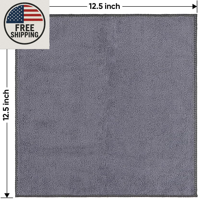 Microfiber Cleaning Cloth 12 Pack, 12.5 X 12.5 Inch Microfiber Towels for Cars,