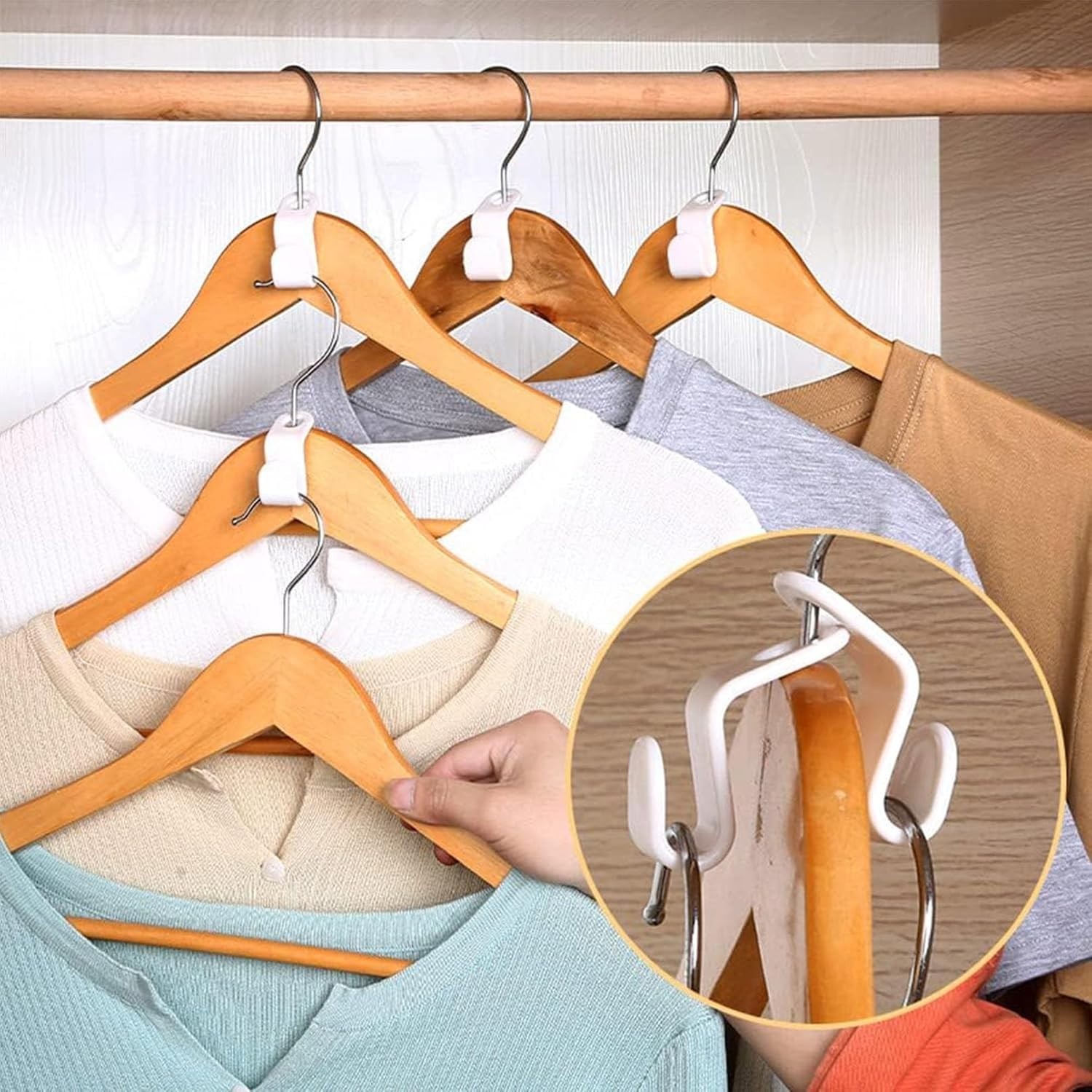 40 PC White Space Saving Hangers for Efficient Closet Management – 10 lbs Max
