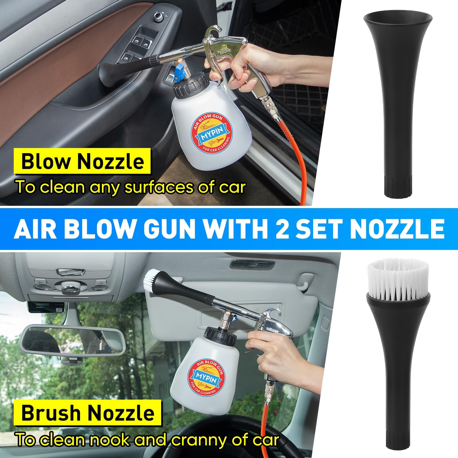 Aluminium Car Cleaning Gun Set with Tapered Nozzle, 6-9.2Bar High Pressure Ai…