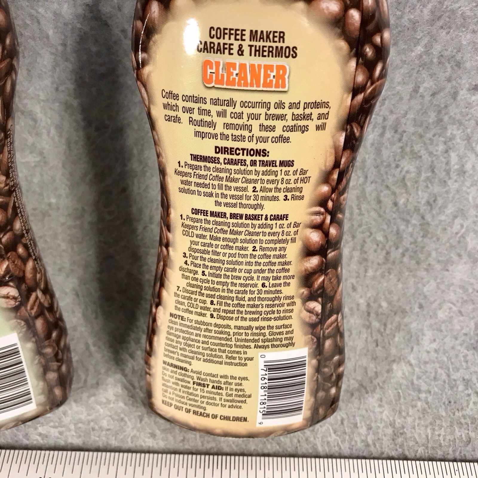 2-Set Bar Keepers Friend Coffee Maker Thermos Cleaner Descaler Concentrates 12oz