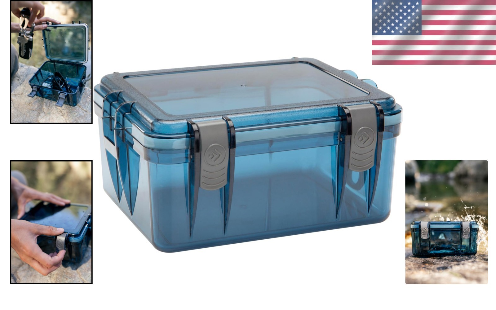 Watertight Outdoor Storage Box – Shatterproof Polycarbonate, 1.5L Capacity