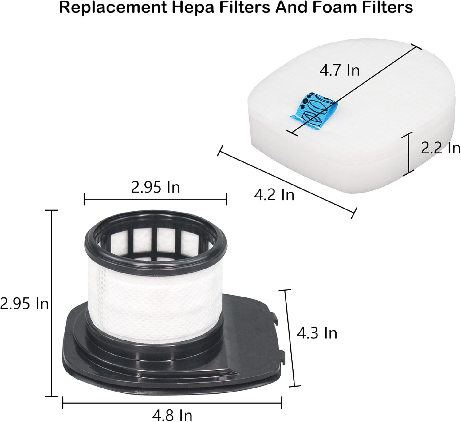 Replacement Vacuum Filter for Shark Pet Pro Cordless Stick Vacuum Cleaner, 2 HEP