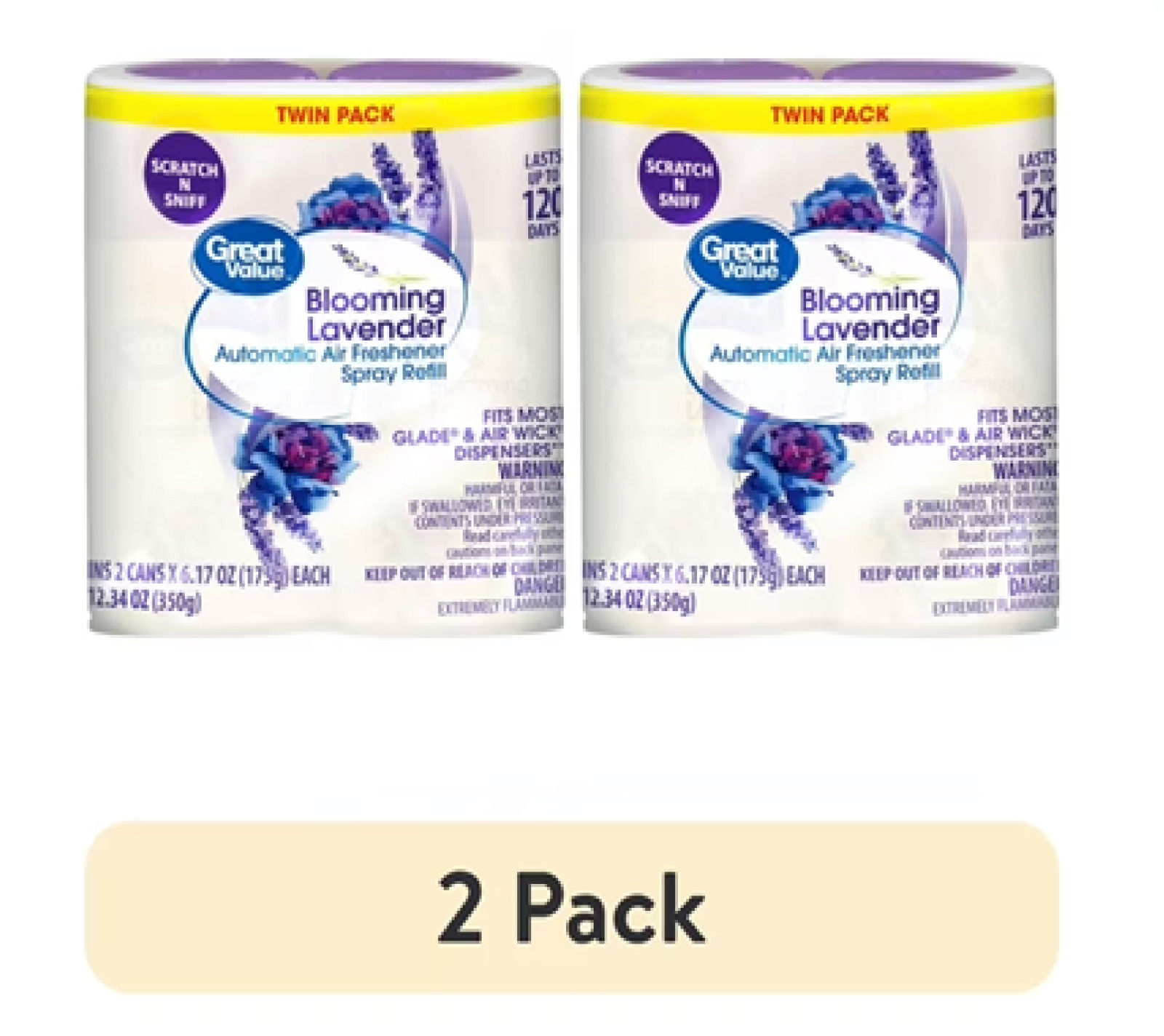 Great Value Lavender Blossom Air Freshener Spray Refill 4 Pieces 6.17 Oz