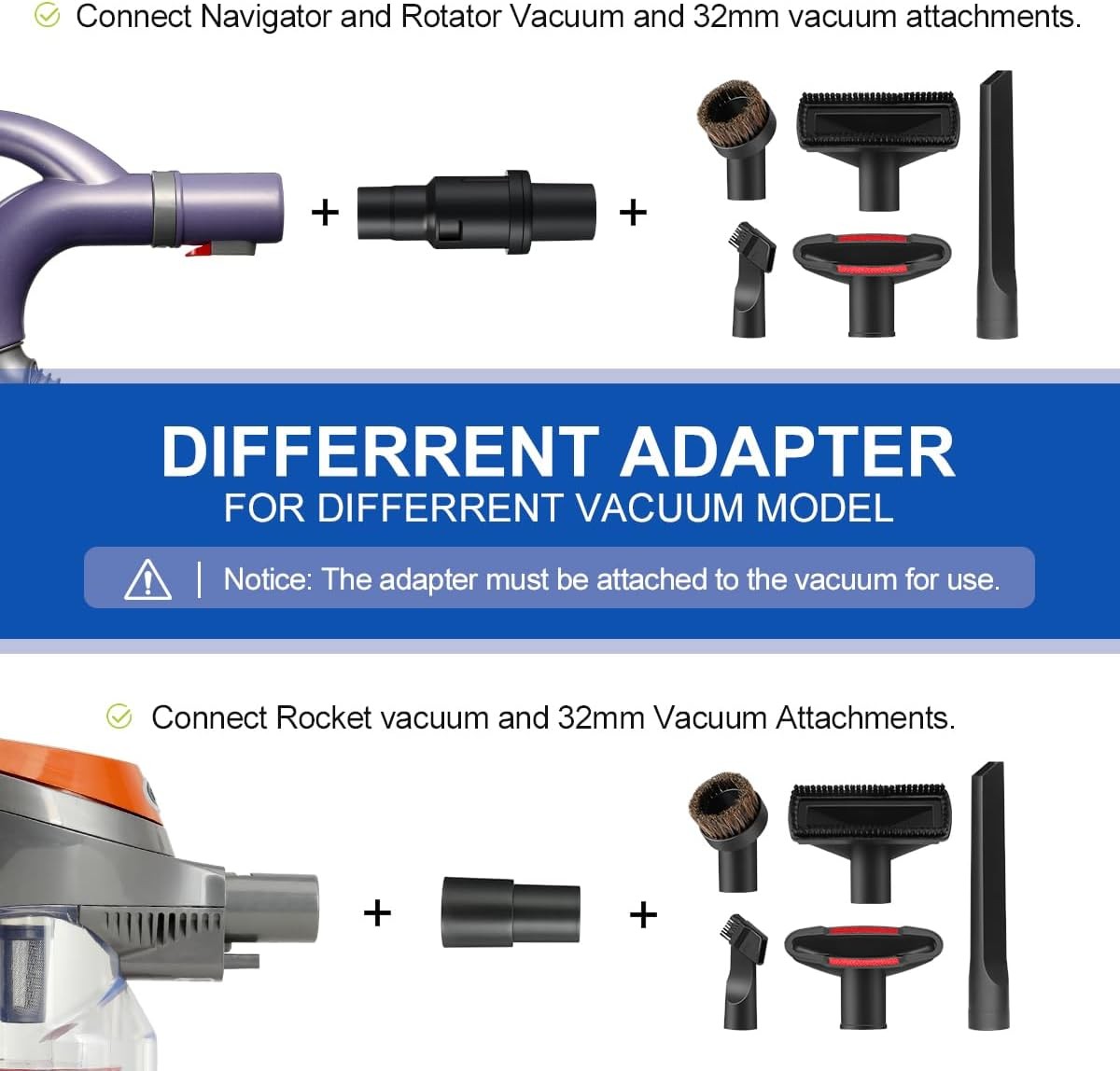1 1/4 Inch(32mm Vacuum Attachments Compatible W/ Shark Navigator Lift-Away NV360