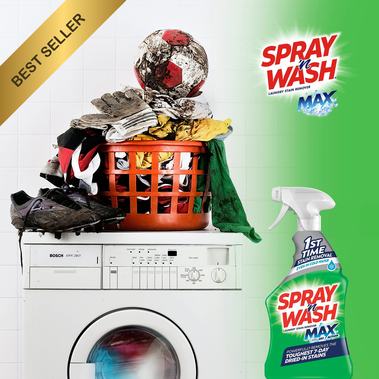 Spray N’ Wash Max Laundry Pre-Treat Stain Remover for Clothing 16 fl oz Bottle