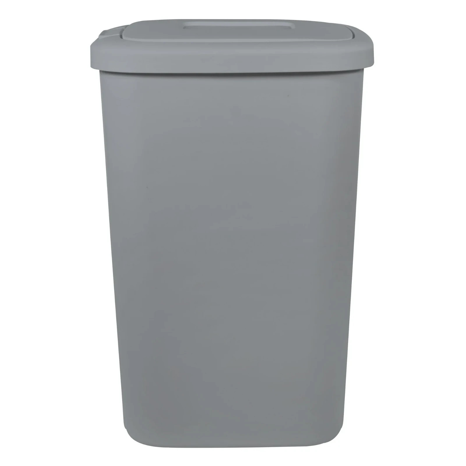 Hefty 13.3 Gallon Trash Can, Plastic Touch Top Kitchen Trash Can, Grey