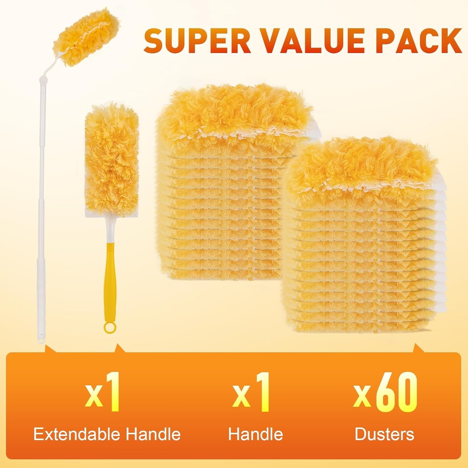 Heavy Duty Duster Refills Microfiber Dusting Kit for Furniture Ceiling Fan